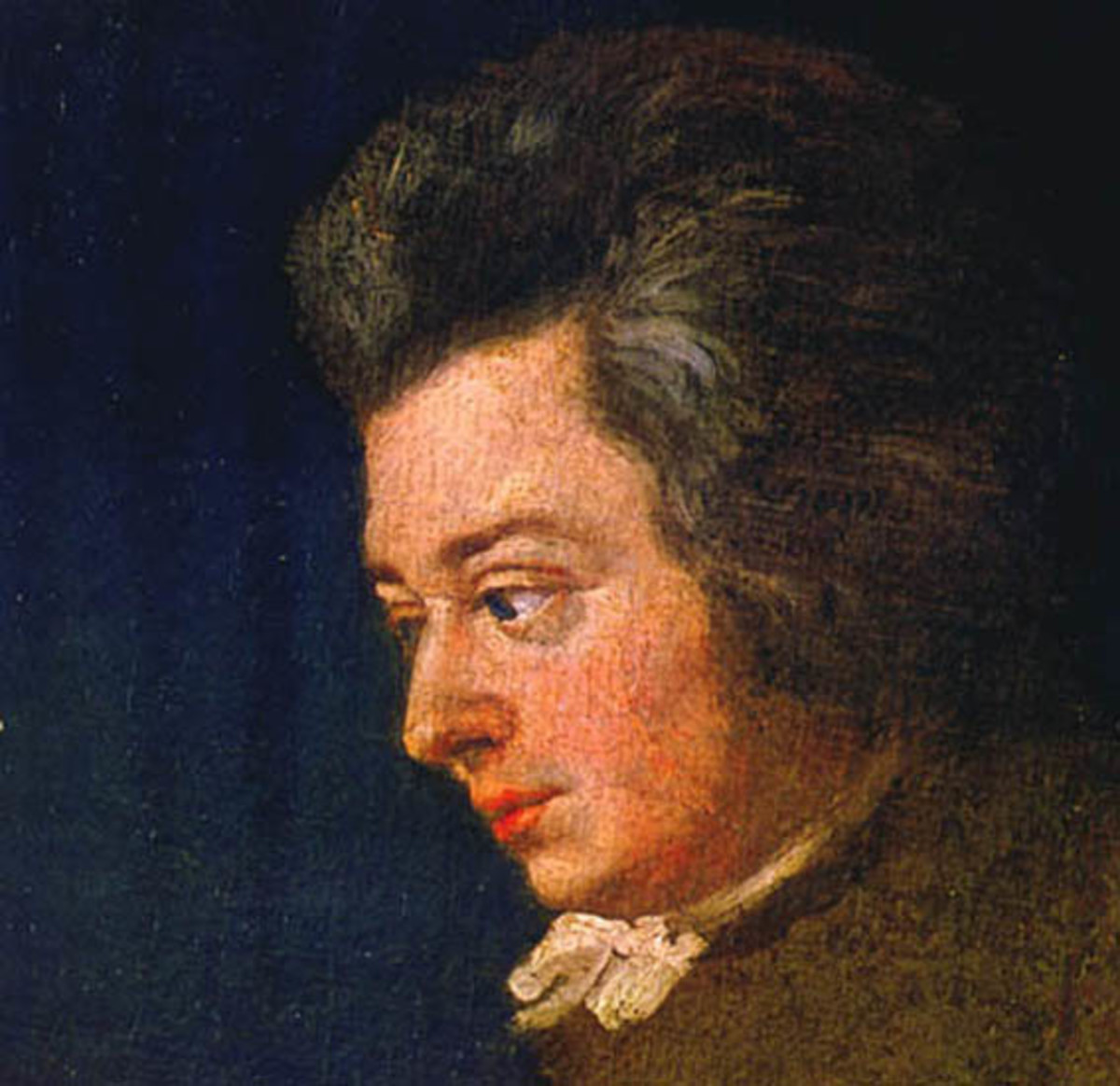 Painting of Mozart by his brother-in-law, Joseph Lange, 1782-83