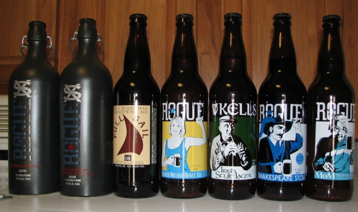 All Rouge Beer but one (third from left is Full Sail Barley Wine '08, photo By pitbulls20, source Photobucket - Which is better for you? Beer or Red Wine