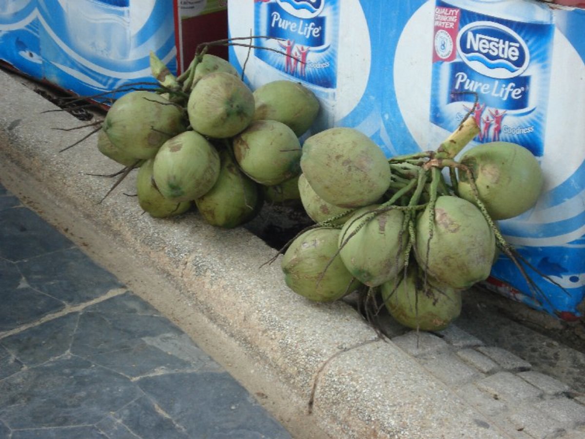 You can buy a chilled Coconut to drink for just 30 Thai Baht