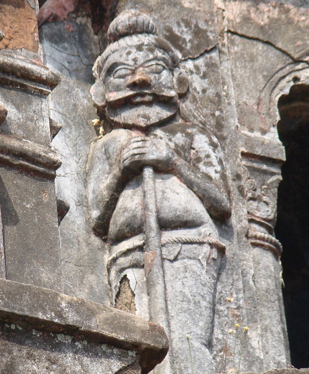 "Dwarpala" in stucco; Bali-Dewangunj; Hooghly