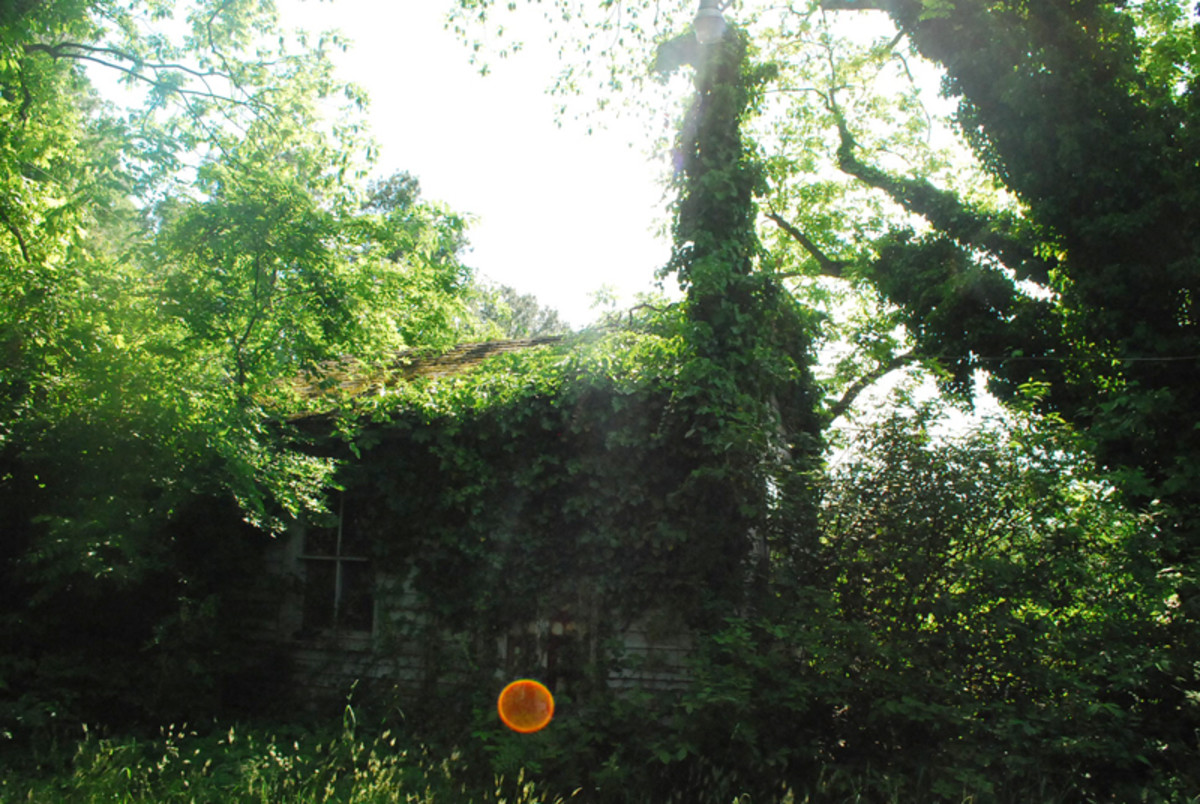 An orange orb seen near an abandoned house in Virginia.