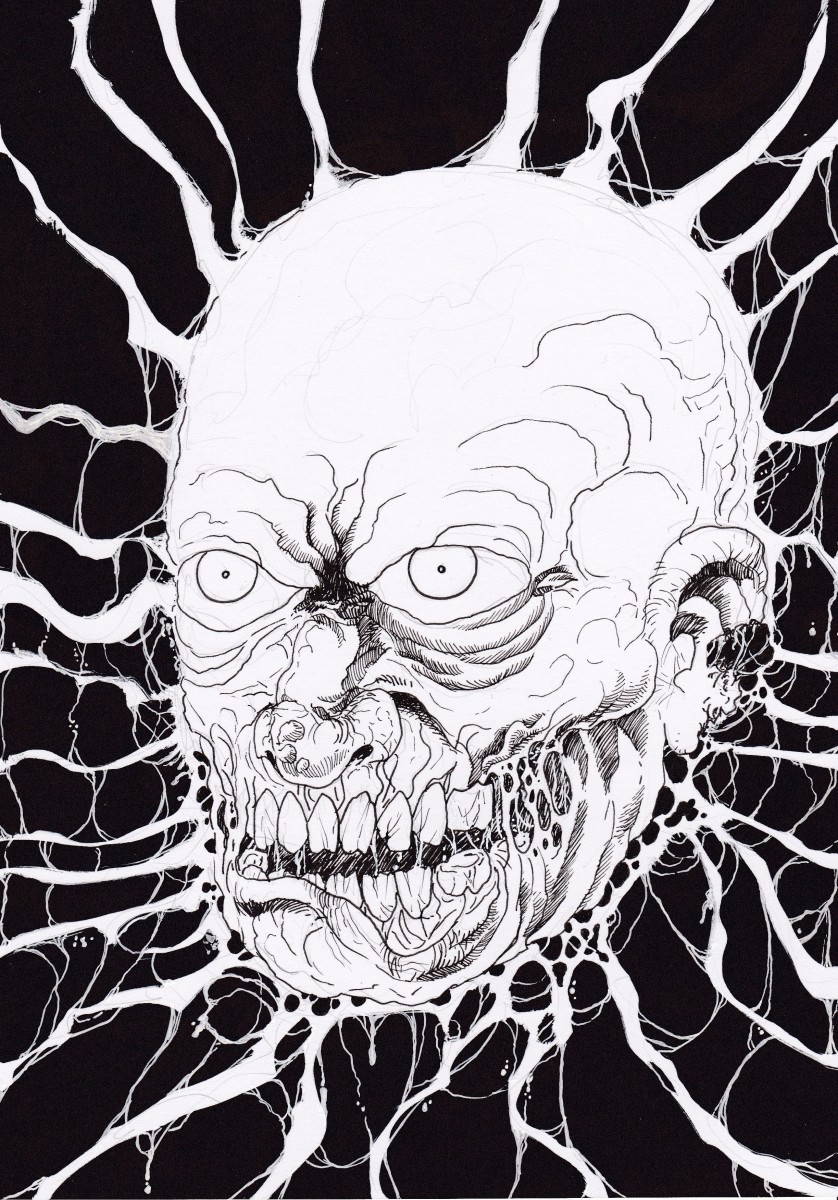 Zombie head art illustration by Wayne Tully, an Artist that draws commissions contact me for more info.