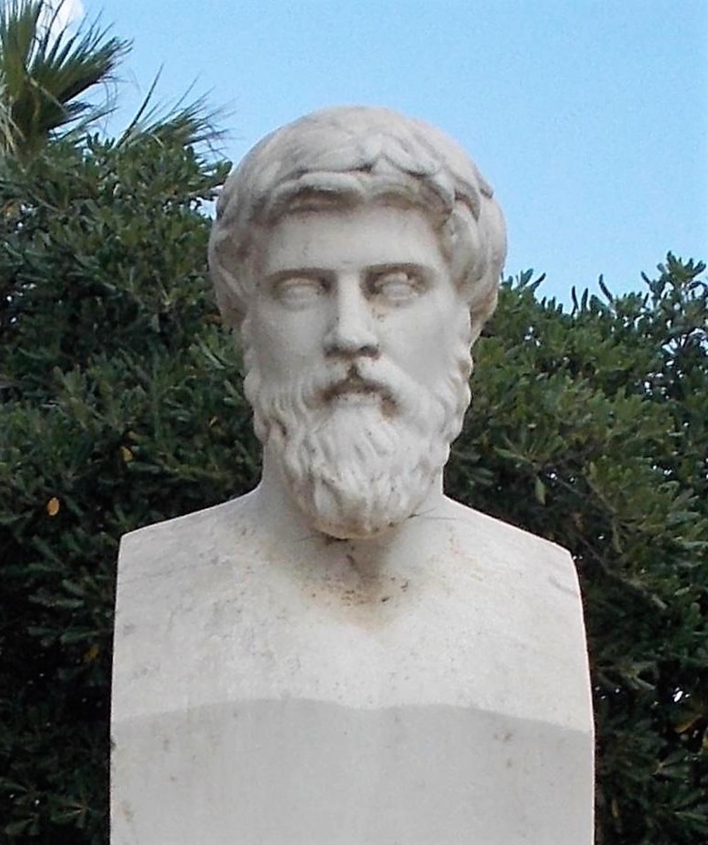 Bust of the biographer Plutarch in Chaeronea.