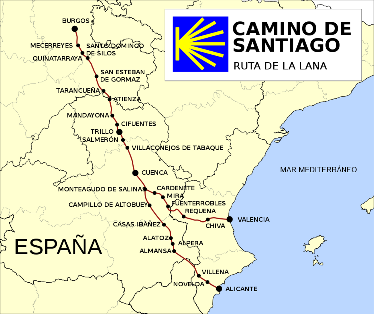 The Camino de Santiago Trail in Spain.