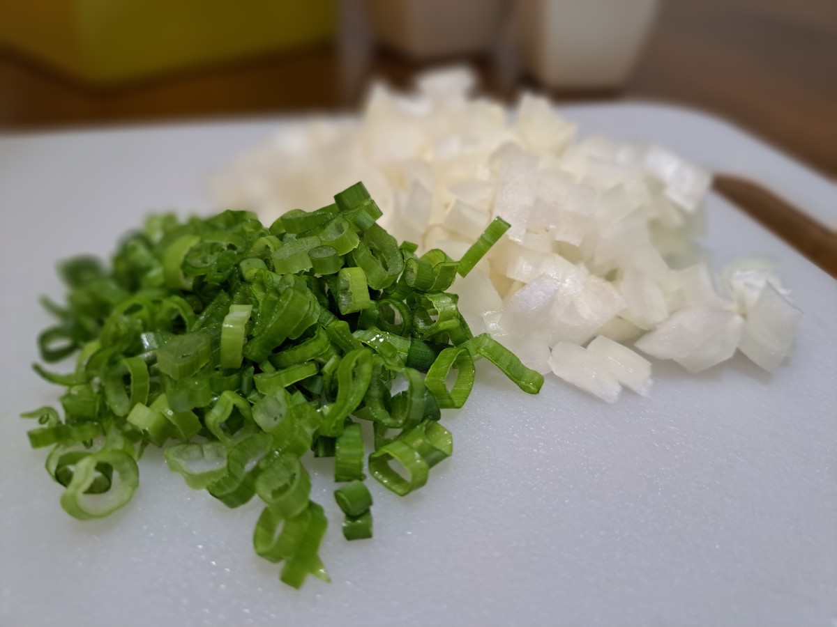 Freshly chopped onions for texture, flavor, and garnish