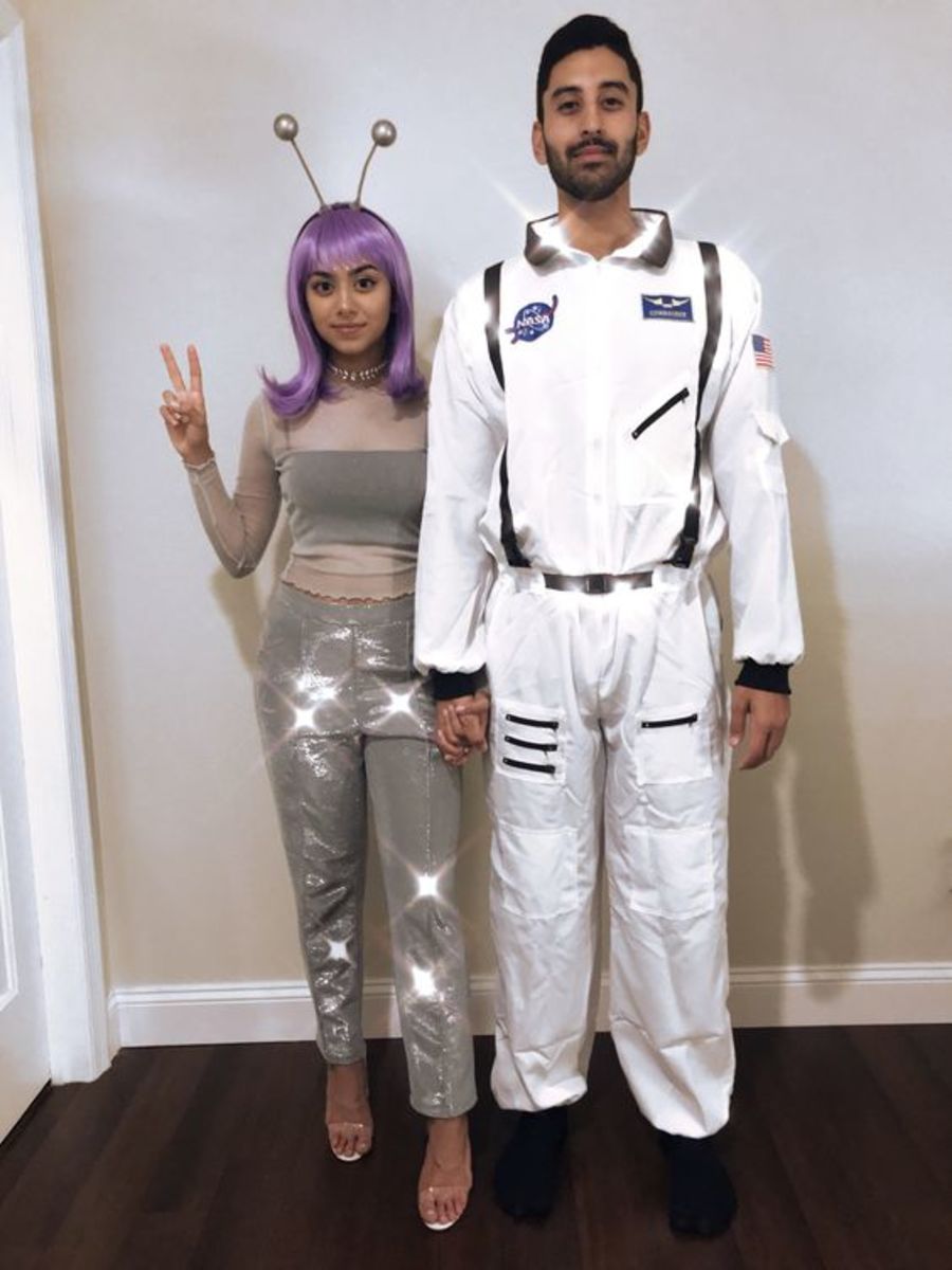 Alien and Astronaut couple costume Halloween nasa