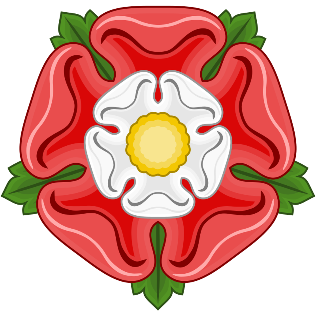 The sigil of House Tudor contains the red and white rose, signifying the unification of York and Lancaster through the marriage between Henry Tudor and Elizabeth of York.