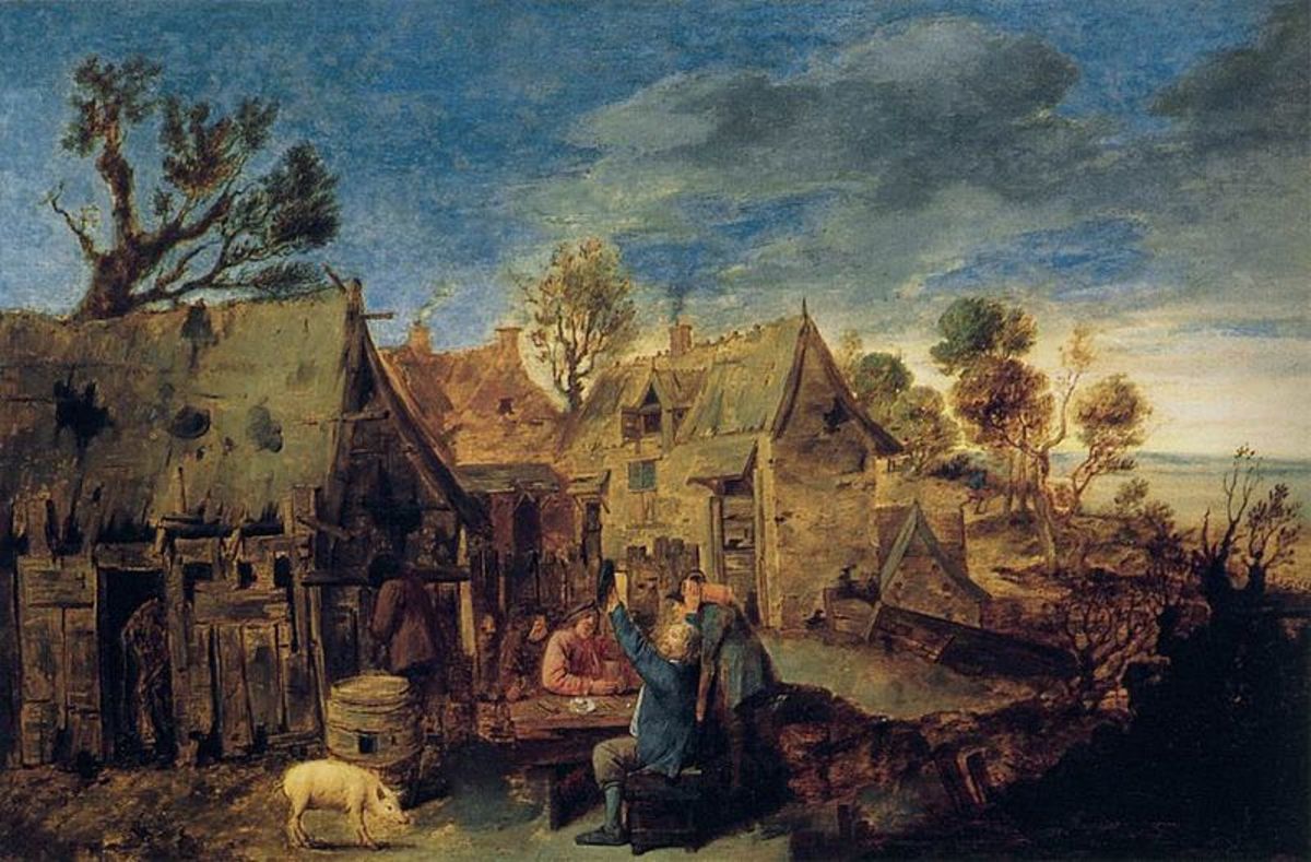 (Adriaen Brouwer 1605-1638 - peasants drinking)