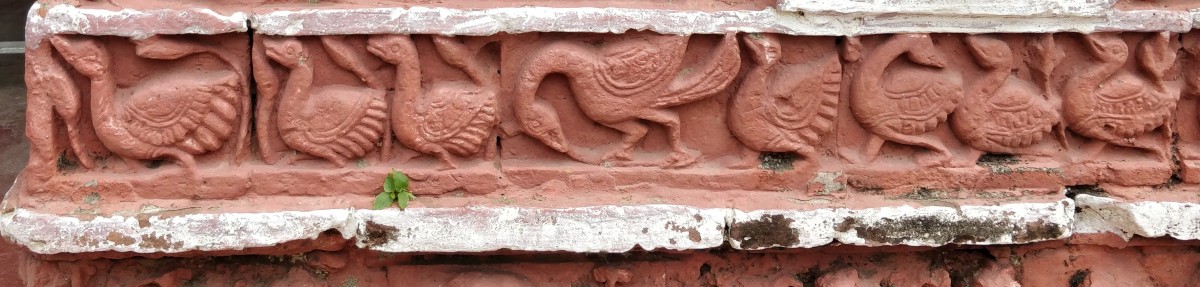 "Hansalata" - a flock of swans; terracotta; Radha Krishna temple; Ula-Birnagar, Nadia