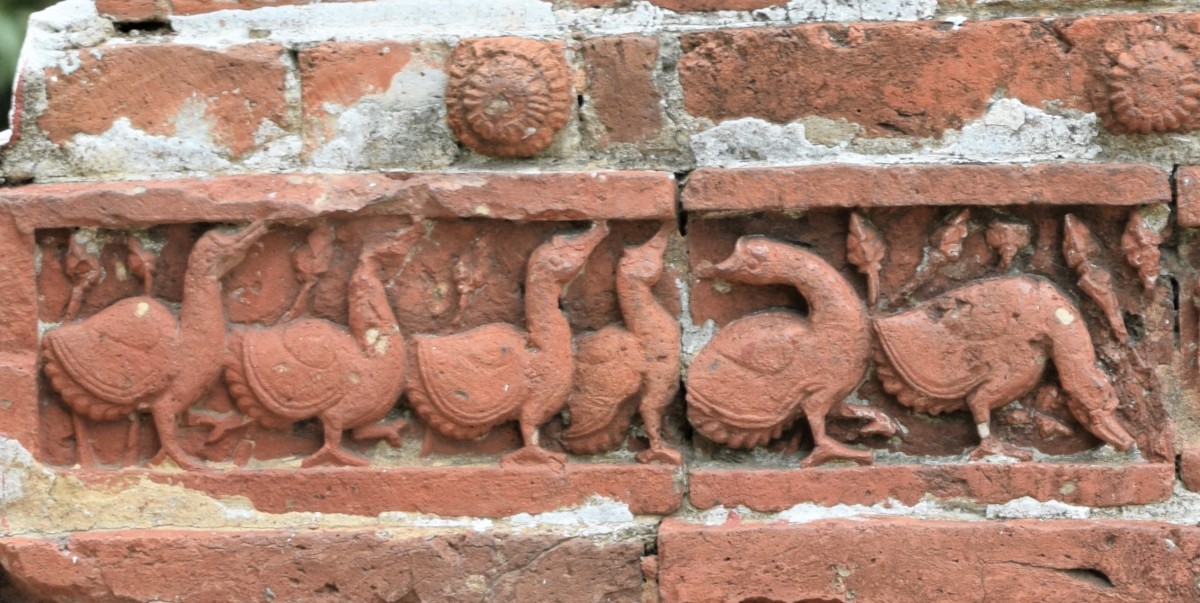 "Hansalata" - a flock of swans; terracotta; Raghabeshwar temple; Dignagar, Nadia