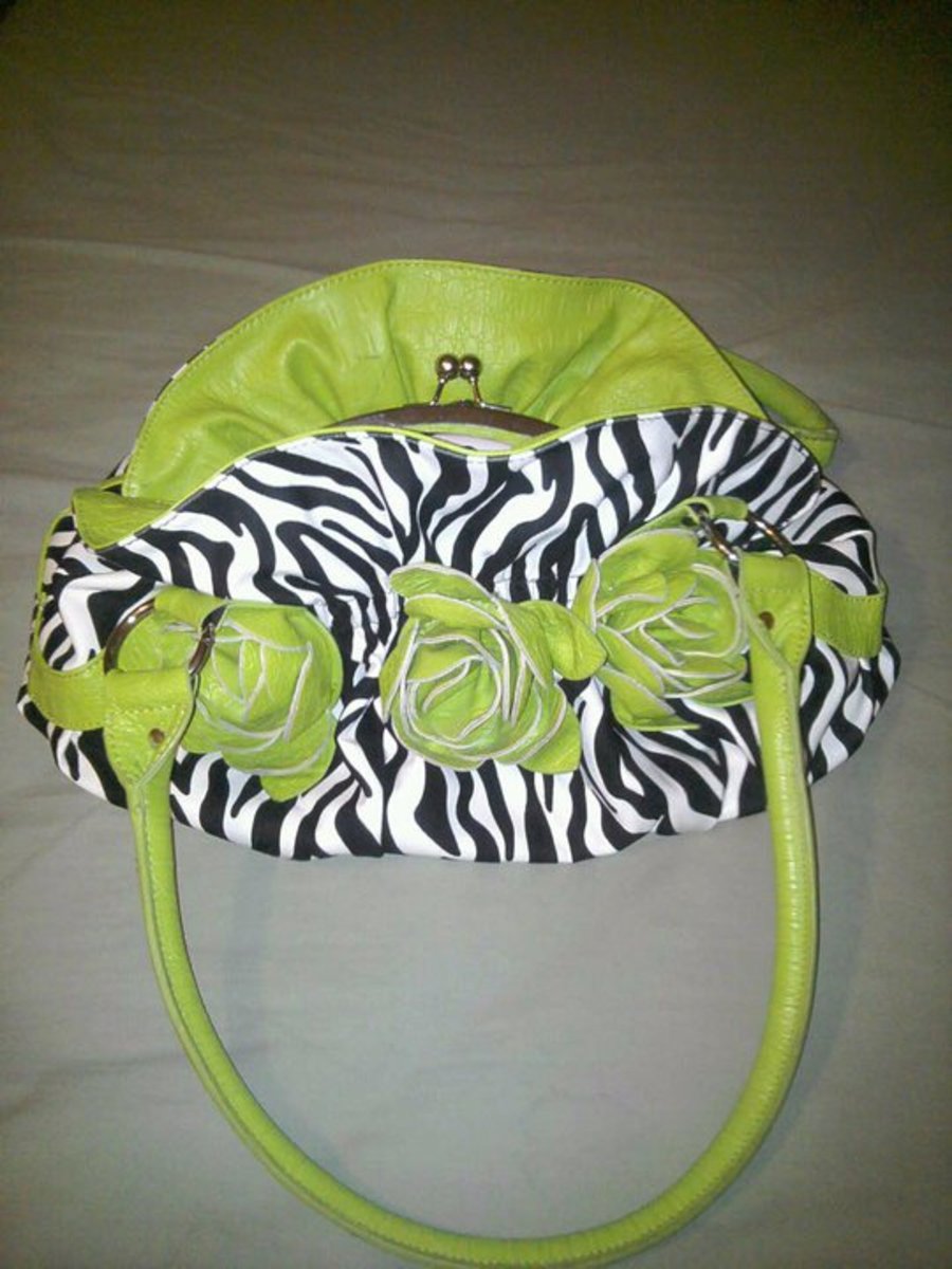 Rocking lime zebra handbag gives every LBD a lively look!