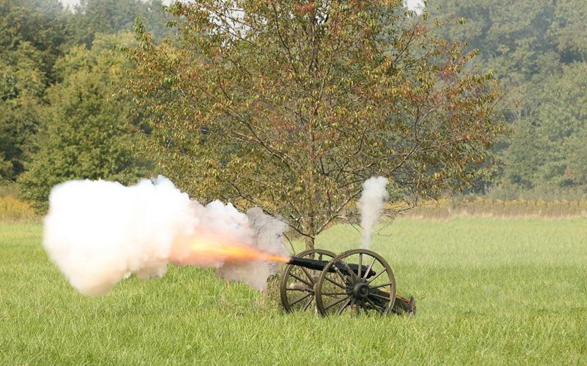 Plant artillery at work.