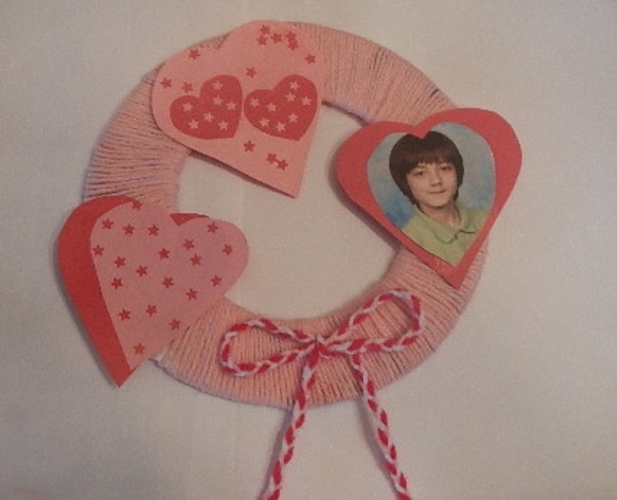 A handmade wreath adorned with a picture makes a welcomed Valentine's day gift