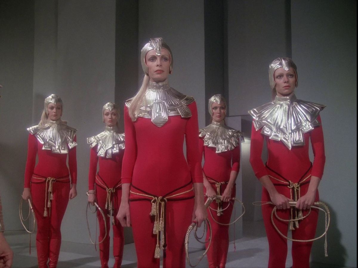Cassandra (front) as Sares Controller in Space 1999.