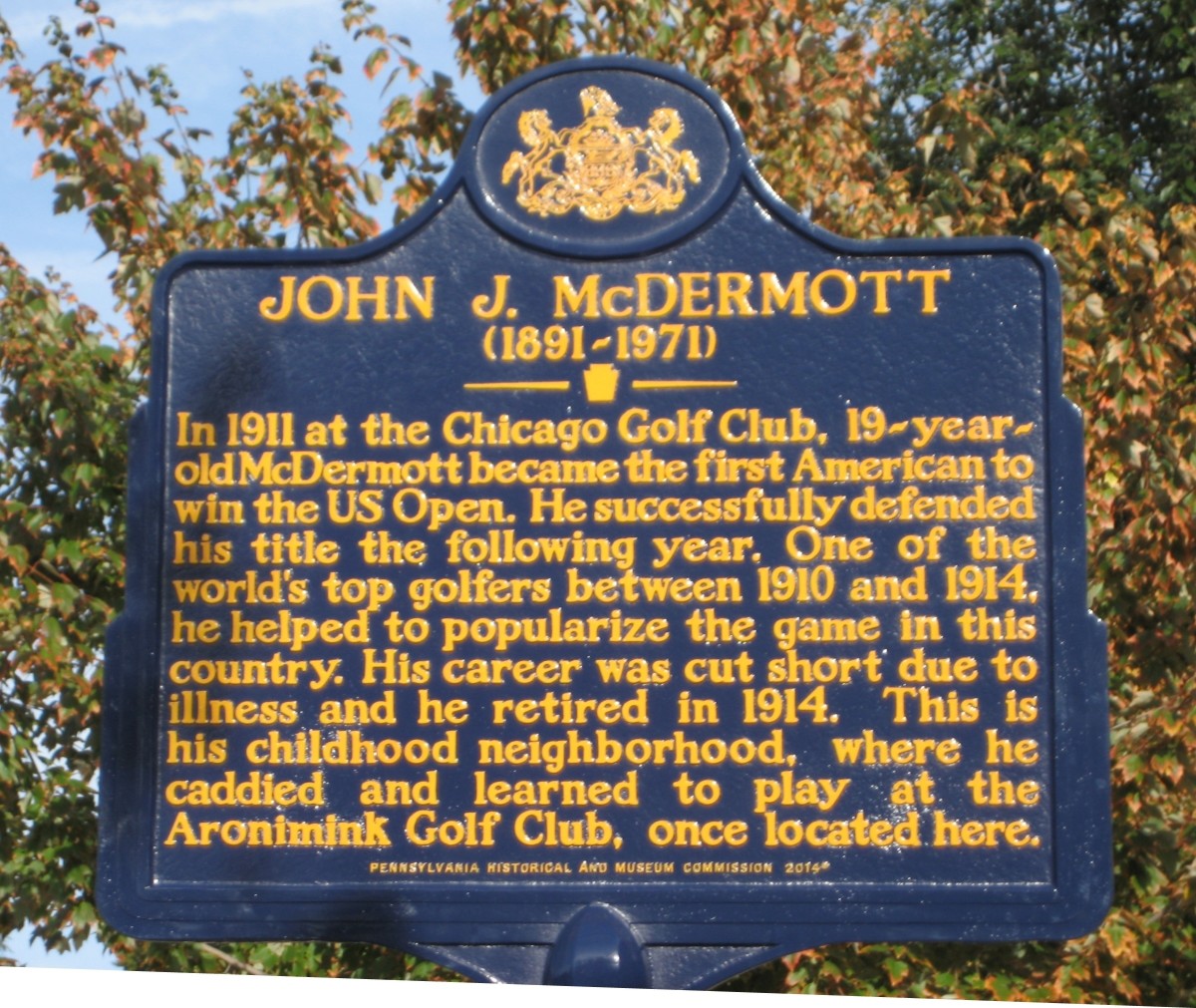 Pa. Historical Marker For John McDermott