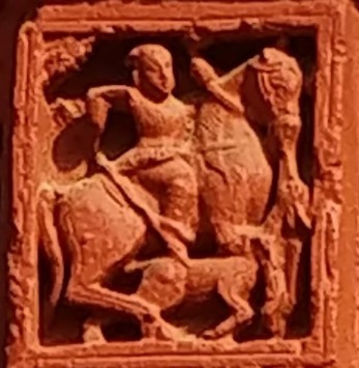 Hunter on horseback; Dolmancha; Talchinan, Hooghly