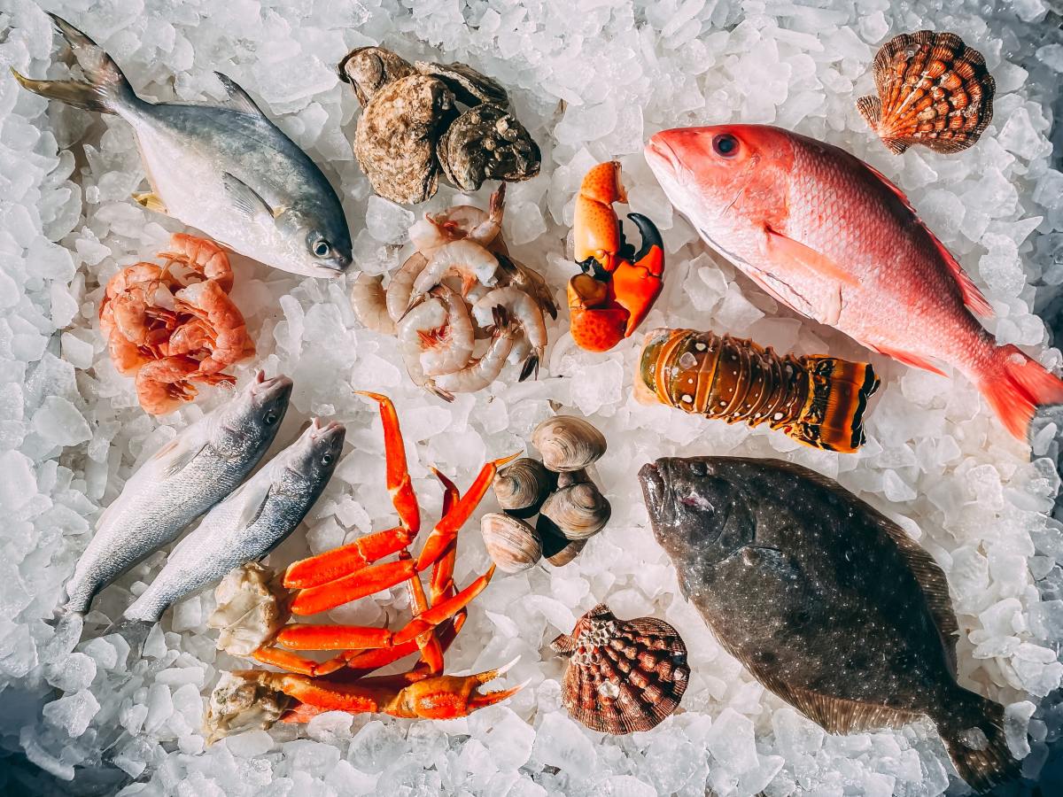 Seafood contains substantial amounts of iron. 
