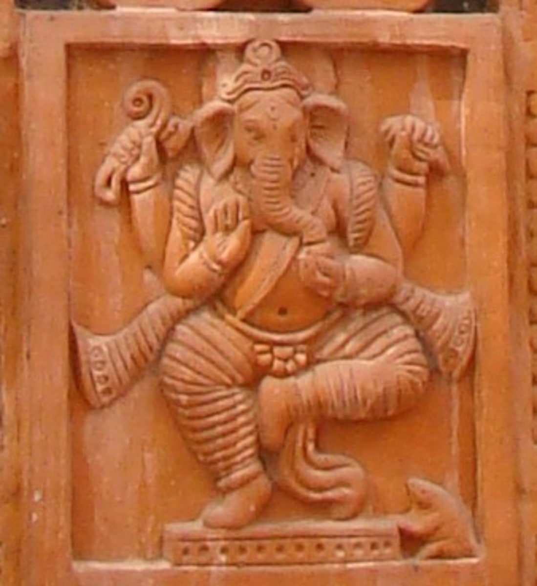 Lord Ganesha; terracotta; Nalateshwari temple; Nalhati, Birbhum