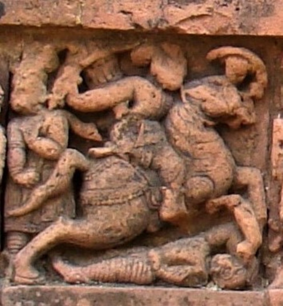 Temple decoration in terracotta; Jorbangla temple, Vishnupur, Bankura