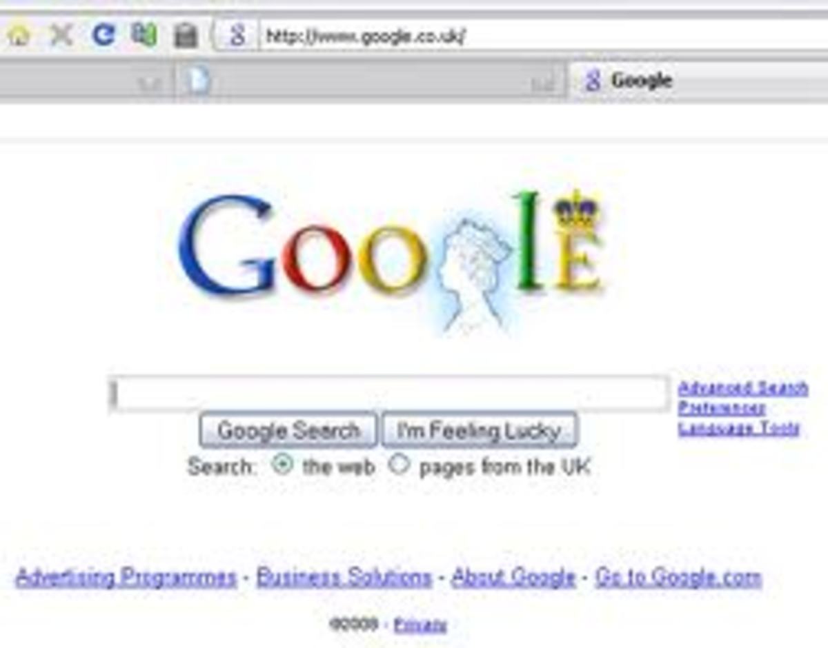 UK Google Homepage: Note the "Go To Google.com" link at the bottom right. 