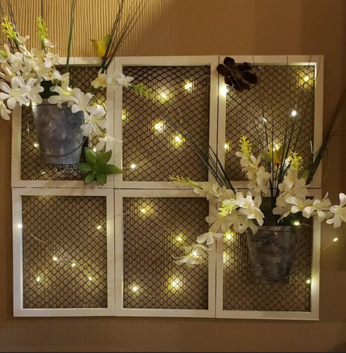 Plant display with lights