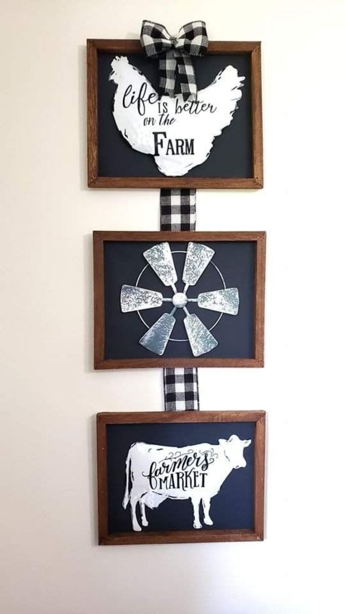 Farmhouse-inspired wall decorations