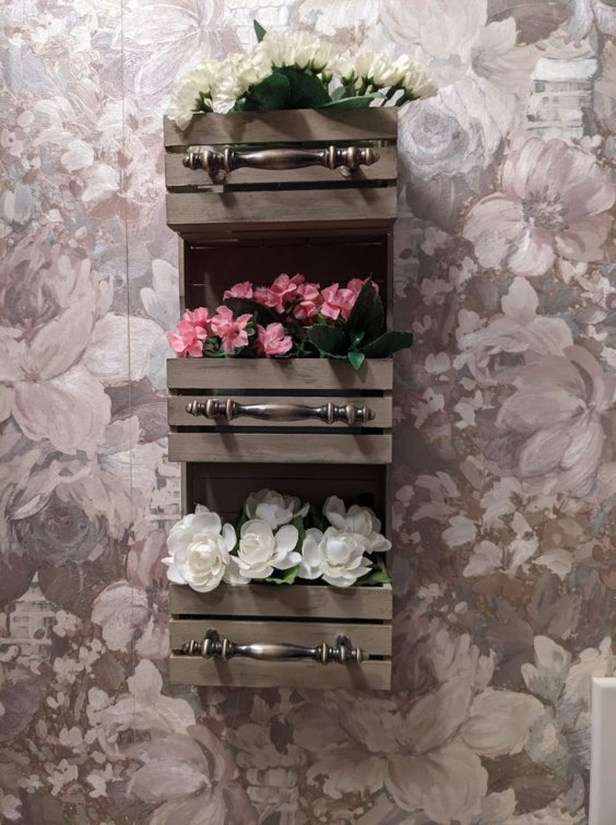 Faux flowers and fake drawers