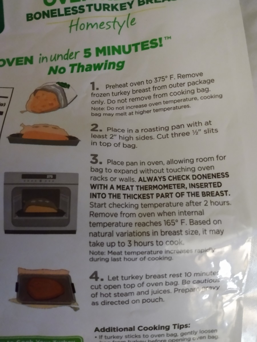 Easy cooking directions
