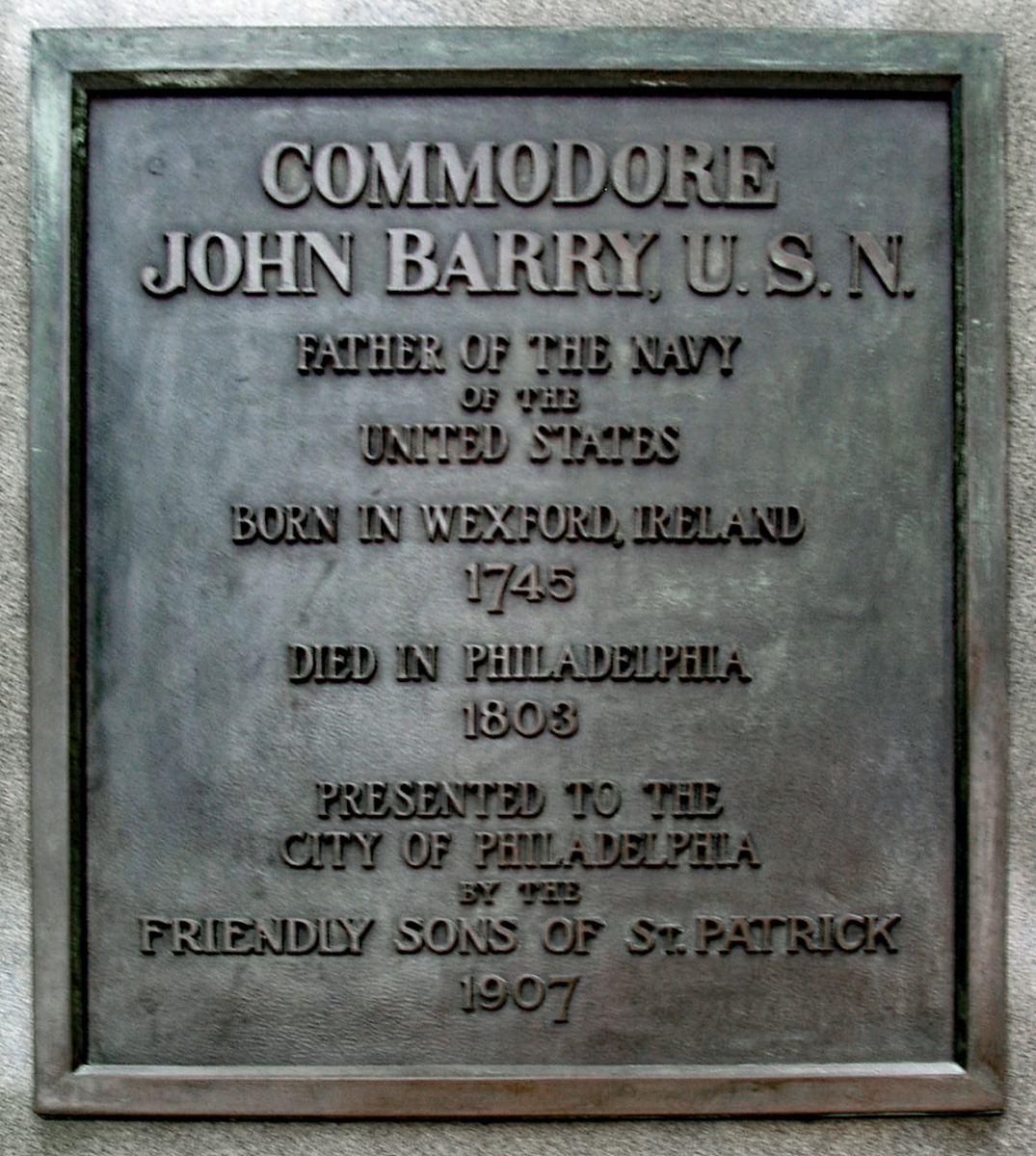 Plaque on the statue. 