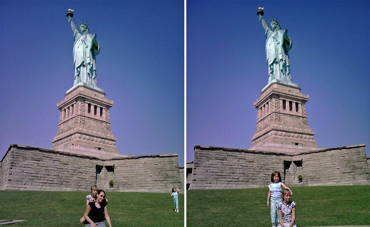 My girls with Lady Liberty 2008.