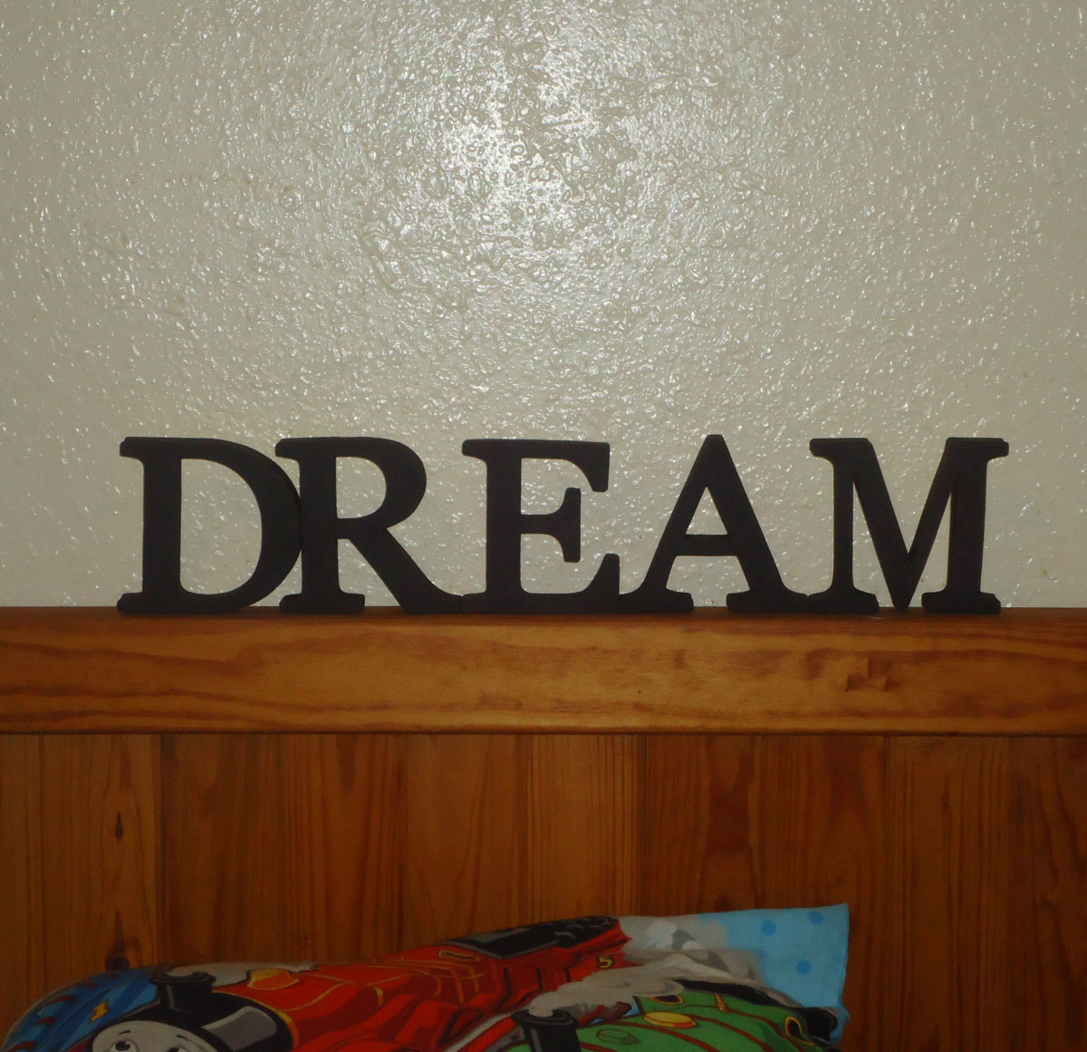 Frugal Interior Design- Make Large Decorative Words from Cheap Foam Letters