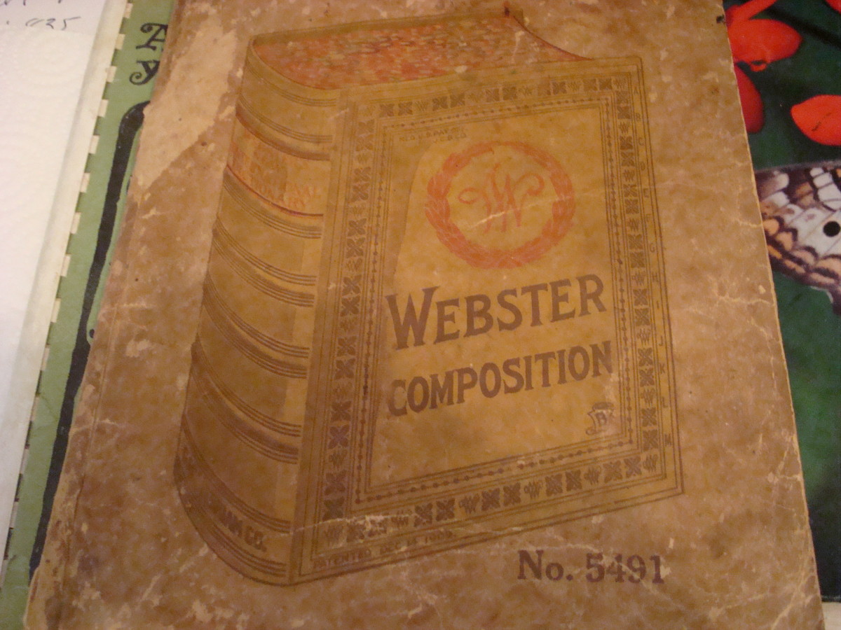Grandmother Knight wrote some of her recipes in this old Webster composition book