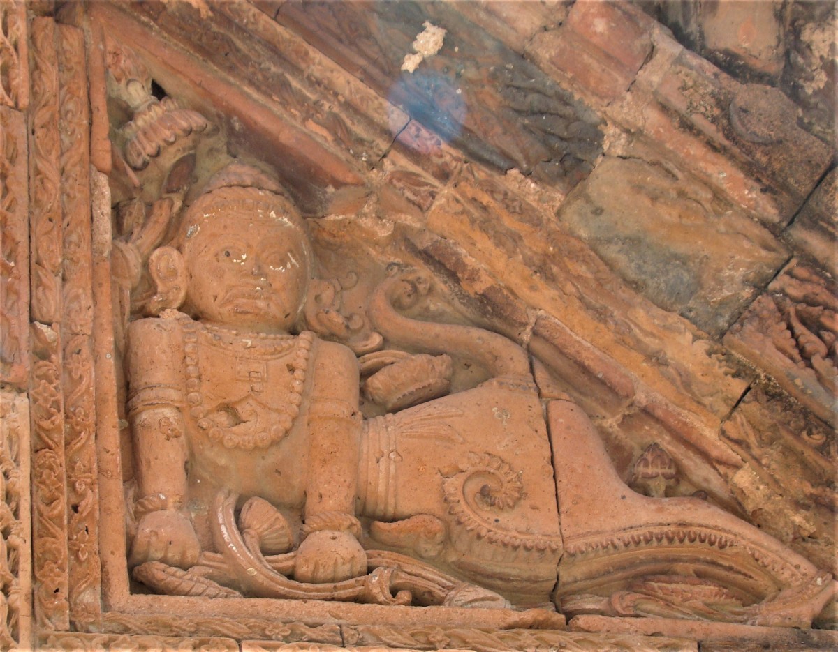 Man-lion; terracotta; Gangeswar temple; Baronagar, Murshidabad