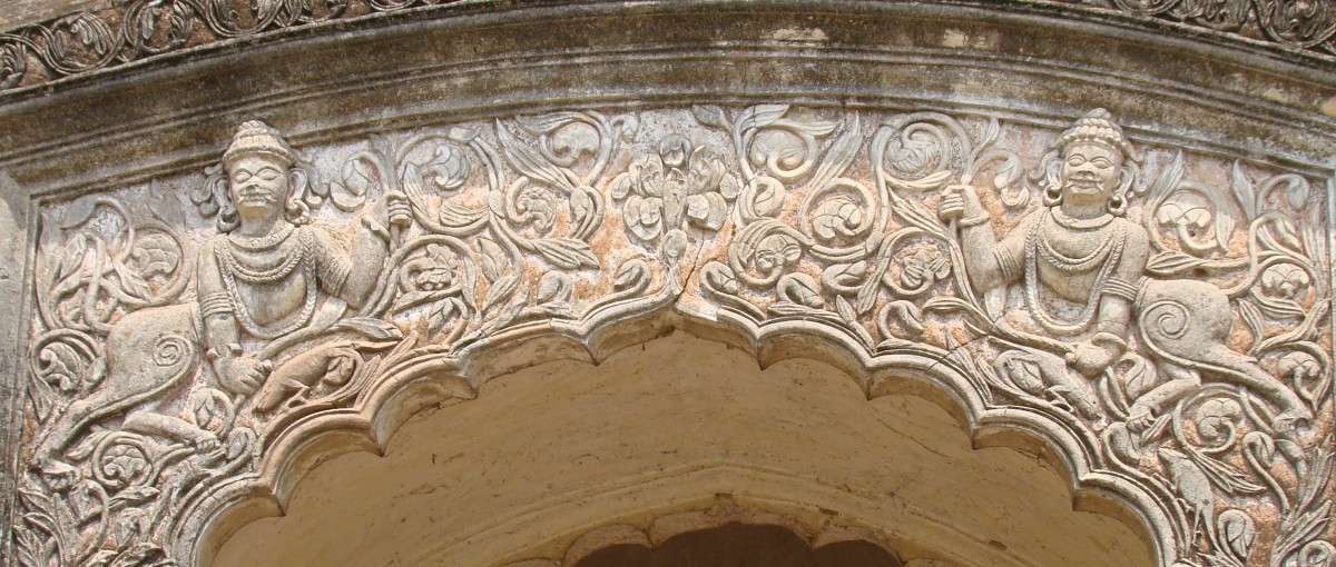 Man-lion; stucco; Bhavaniswar temple; Baronagar, Murshidabad