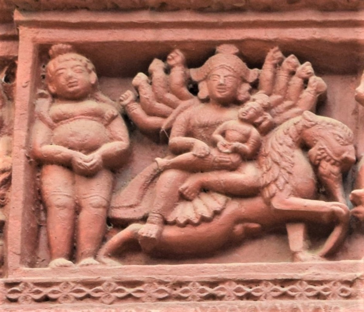 Skandamata; terracotta; Rameswar temple; Ilambazar, Birbhum