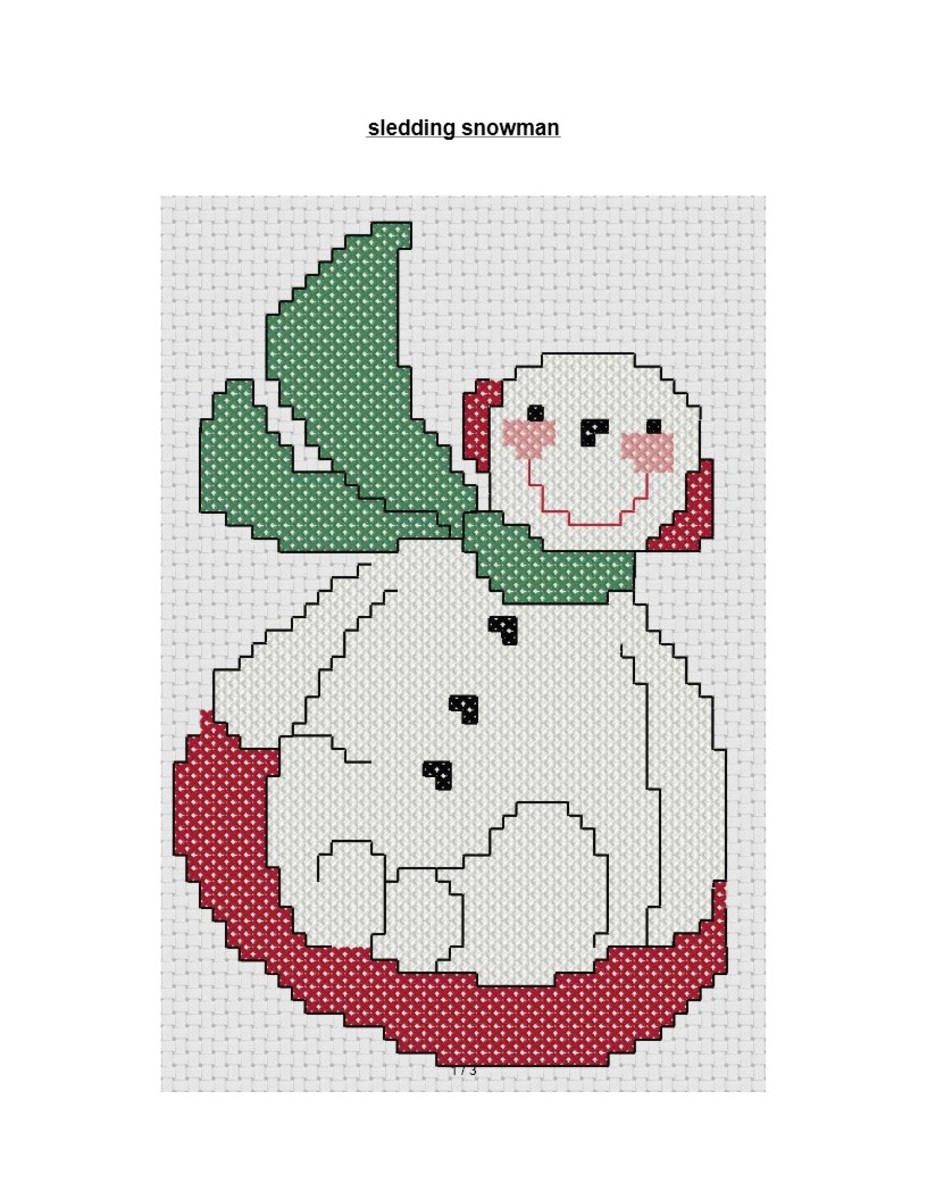 free cross stitch pattern Snowmen