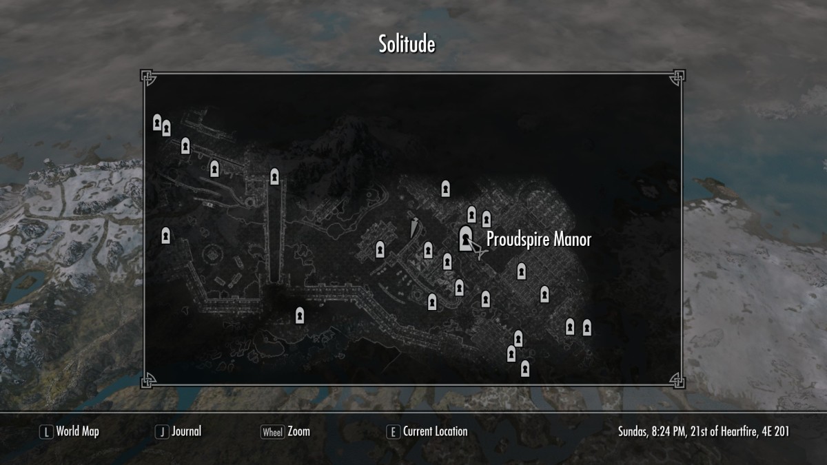 Within Solitude, the town map