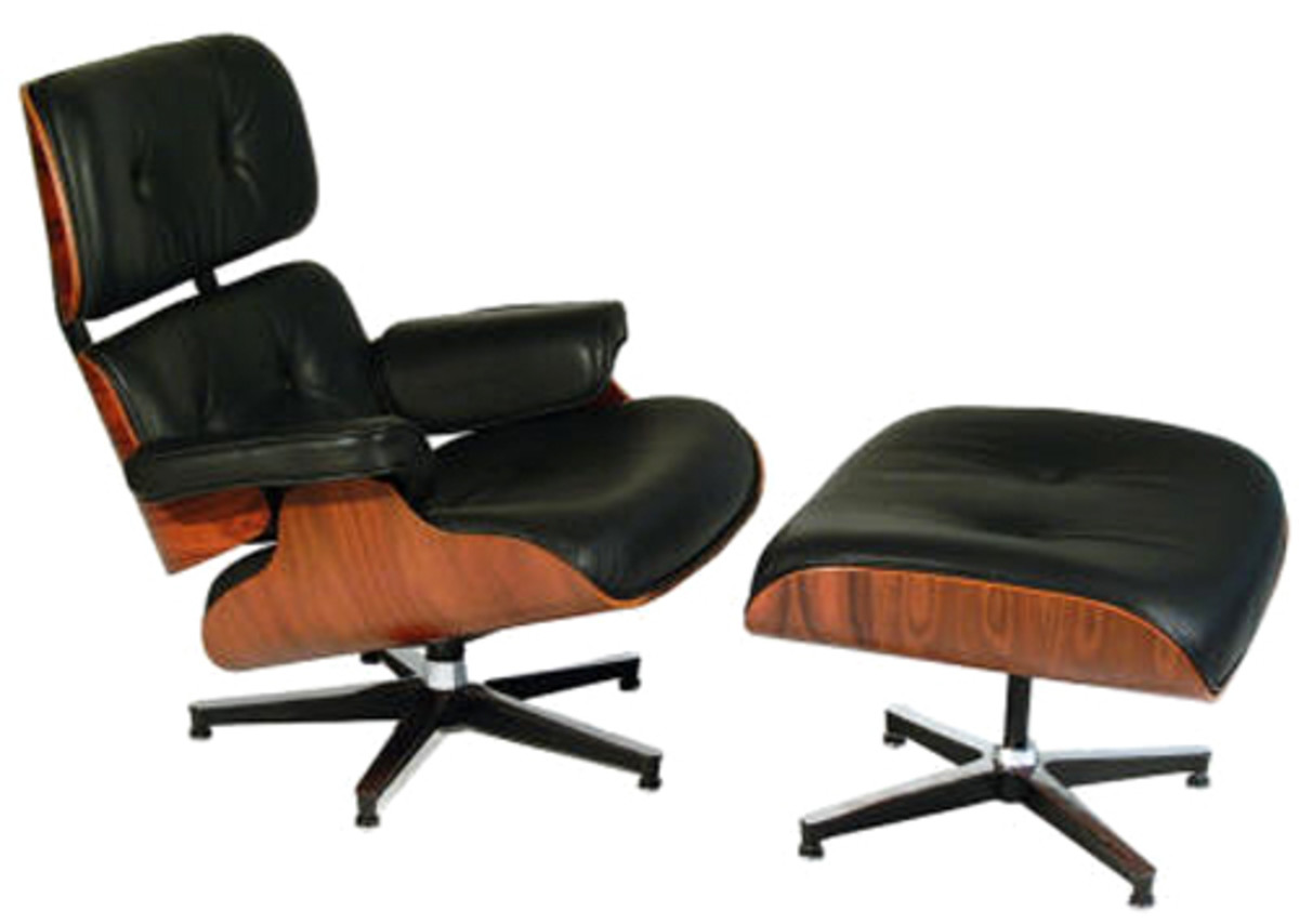 This famous Eames lounge chair uses combination of plywood and leather.