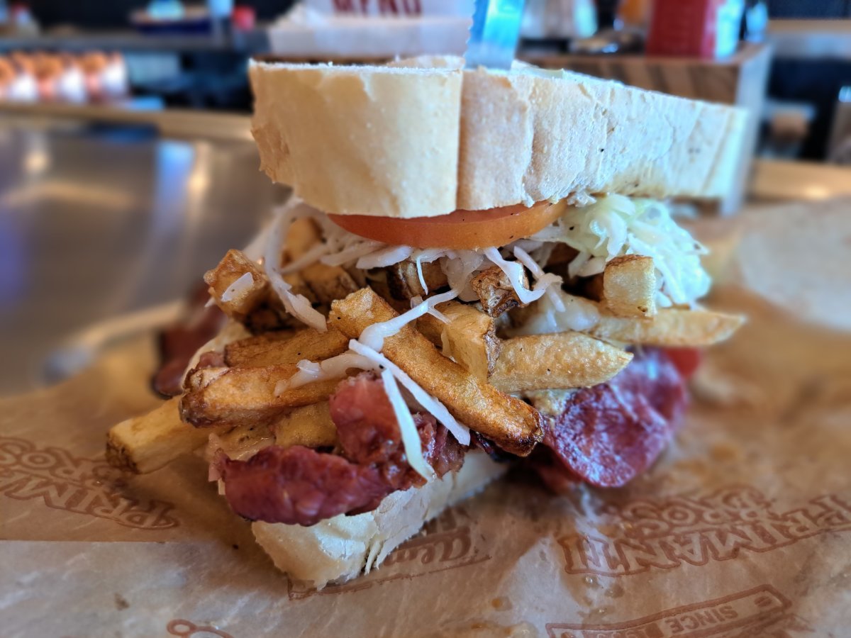 The New Yorker, a "stuffed and stacked" monster sandwich at Primanti Bros.