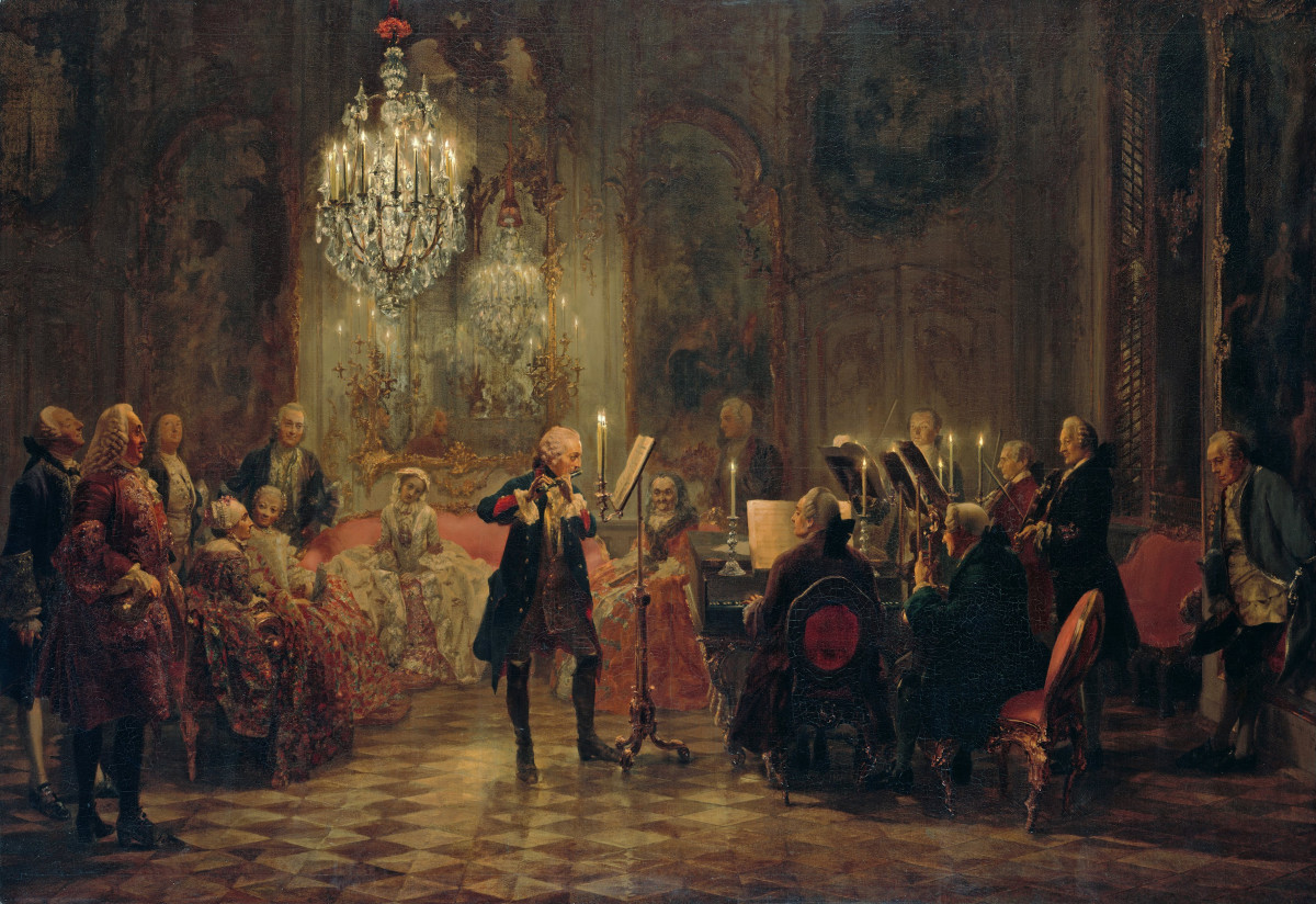 Flute concert with Frederick the Great in Sanssouci (his summer palace).