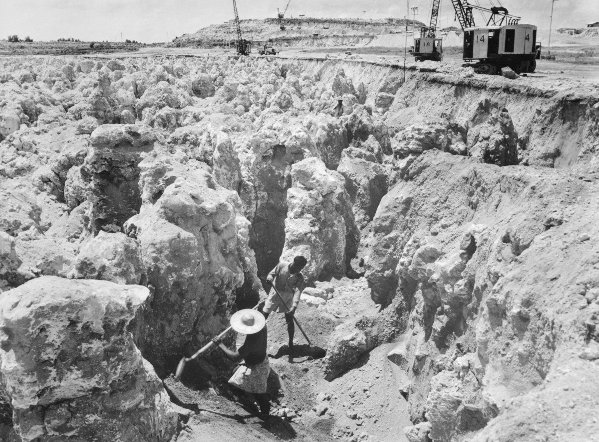 Workers Working at Phosphate Mine