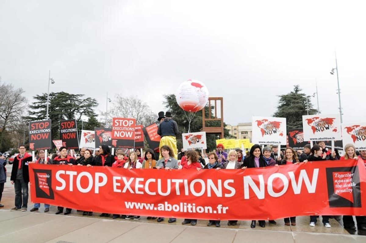 An anti-capital punishment march in Geneva.