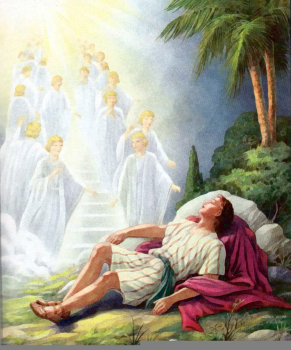 Jacob saw stairs reaching up to heaven with angels ascending and descending upon it.