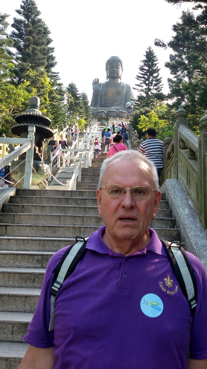 Visiting the Big Buddha at Hong Kong in 2015.