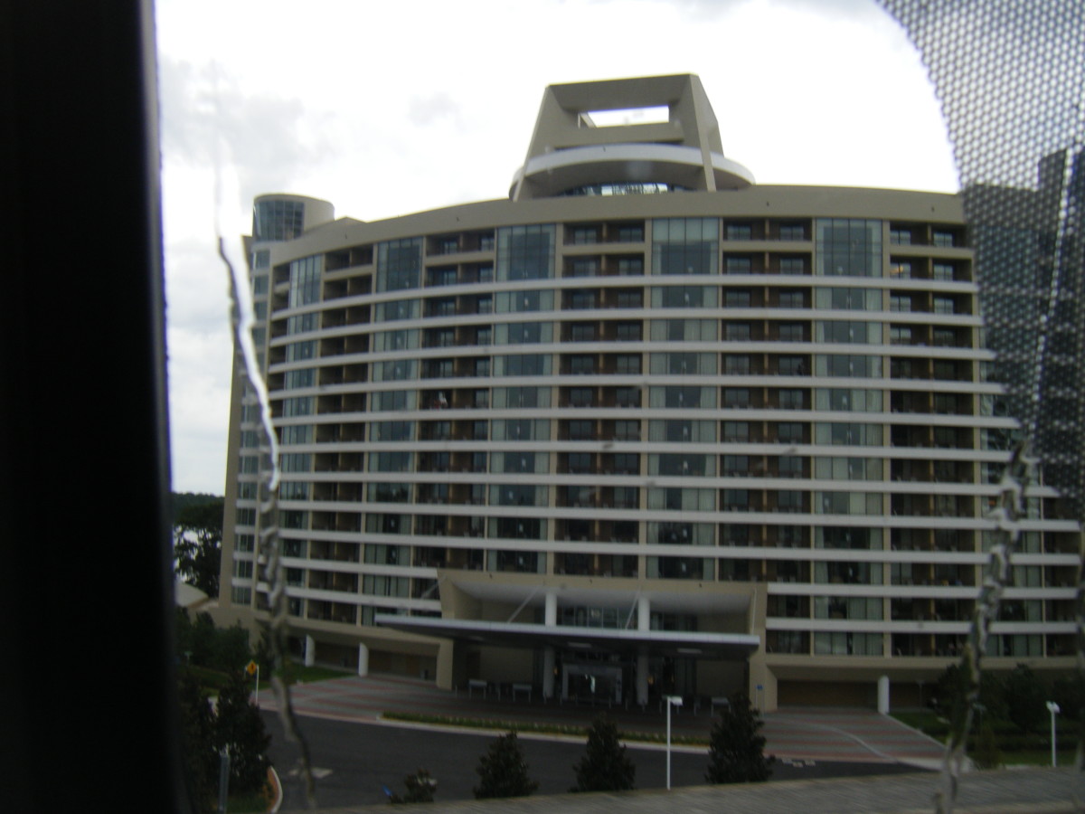 Disney's Bay Lake Towers at the Contemporary  as seen from the monorail. 