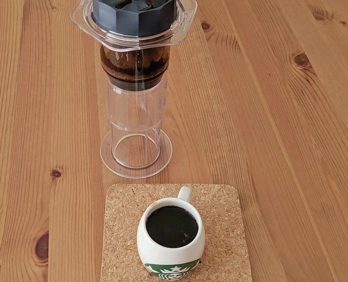 Freshly Brewed AeroPress in Espresso Cup