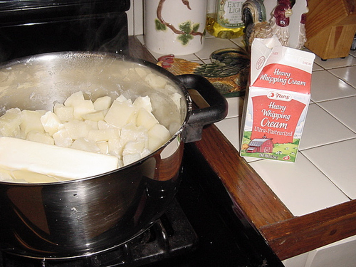 Potatoes with butter and heavy cream