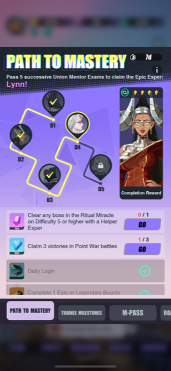 Beginner event Path To Mastery to obtain the Epic character Lynn in "Dislyte"
