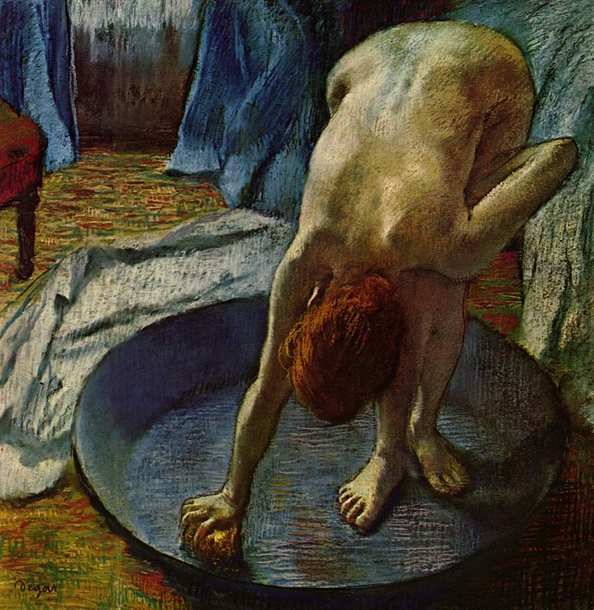 "WOMAN IN A BATH" BY EDGAR DEGAS IN 1886 (HILL-STEAD MUSEUM, FARMINGTON, CONNECTICUT) 