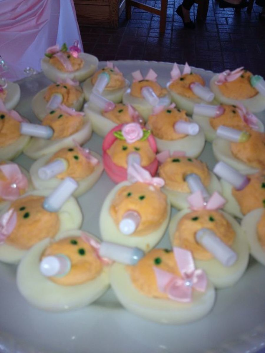 Baby shower- it's a girl deviled eggs